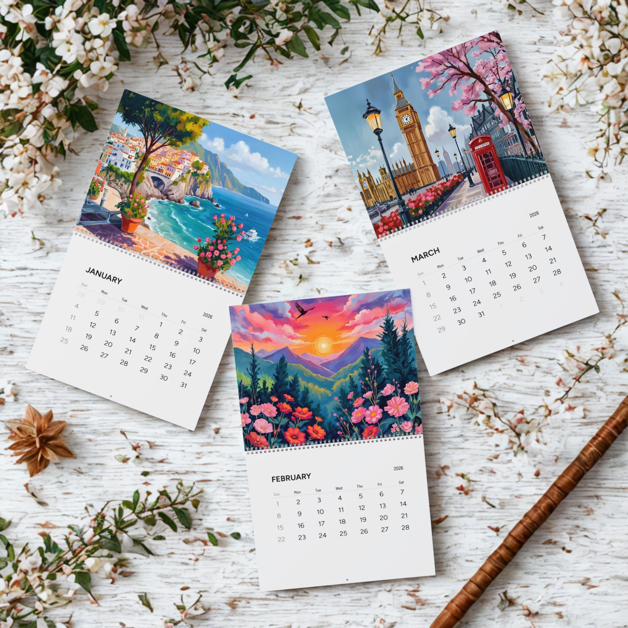 Travel Calendar for 2026, Wall Art Calendar