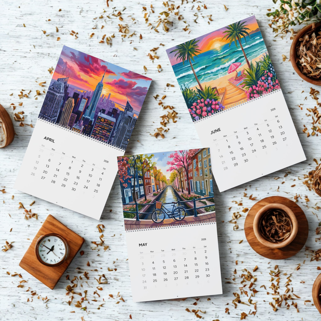 Travel Calendar for 2026, Wall Art Calendar
