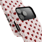 Handwritten Love Hearts iPhone case, Impact-Resistant Case