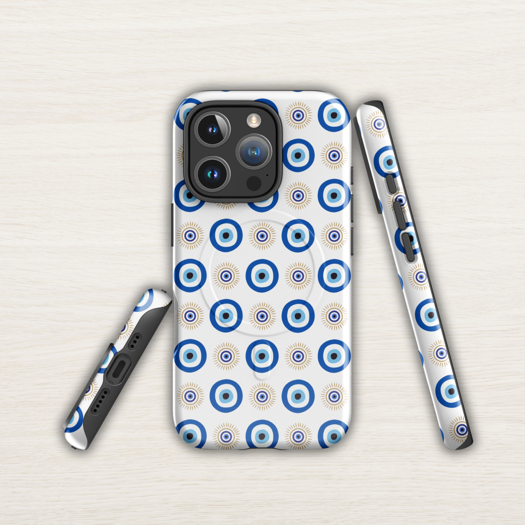 Evil eye phone case, MagSafe tough case for iPhone