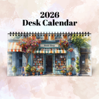 Bookshop Art Desktop Calendar 2026