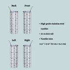 Bridgerton inspired Tumbler 20oz Stainless Steel, Regency Romance Drinkware