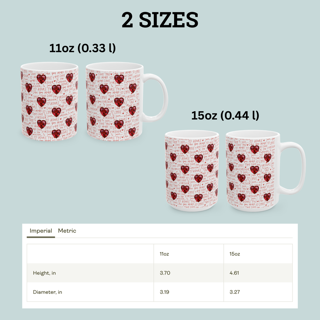 Love Heart Mug, Love Ceramic Mug