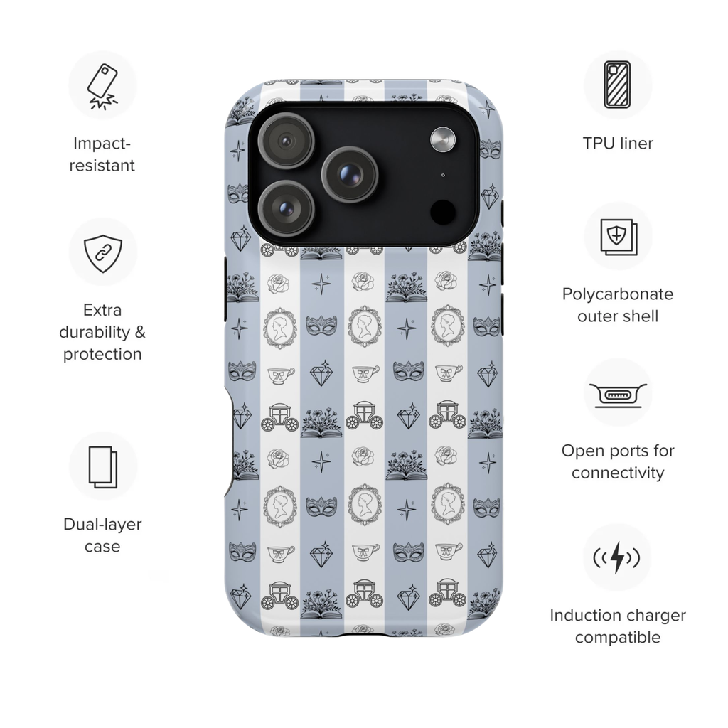 Bridgerton iPhone Case, Floral Bookish Phone Case