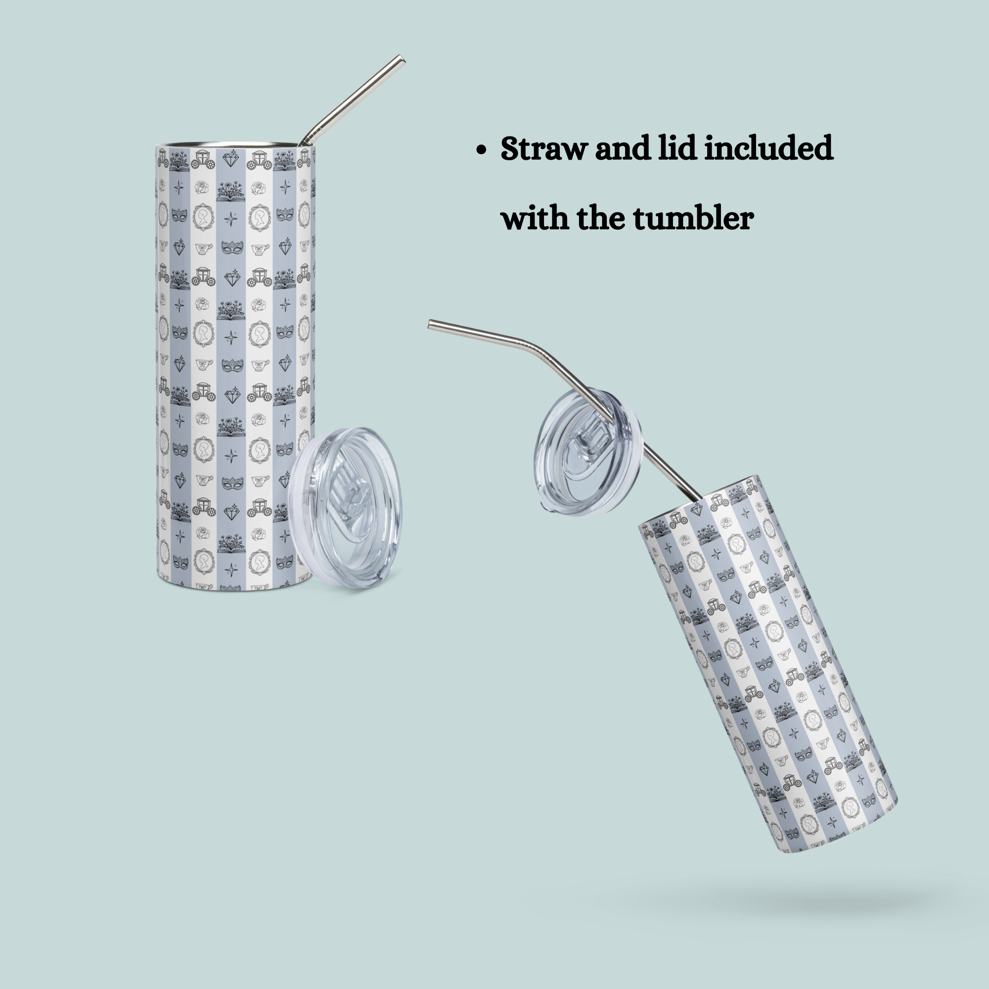 Bridgerton inspired Tumbler 20oz Stainless Steel, Regency Romance Drinkware